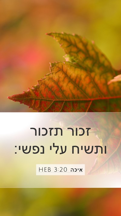 איכה 3:20 HEB Bible Verse Image