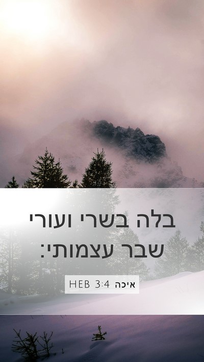 איכה 3:4 HEB Bible Verse Image