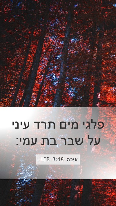 איכה 3:48 HEB Bible Verse Image