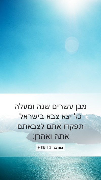 במדבר 1:3 HEB Mobile Phone Wallpaper - מבן עשרים שנה ומעלה כל יצא - Mobile Bible Verse Wallpaper