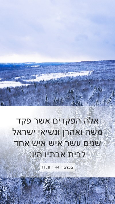במדבר 1:44 HEB Mobile Phone Wallpaper - אלה הפקדים אשר פקד משה - Mobile Bible Verse Wallpaper