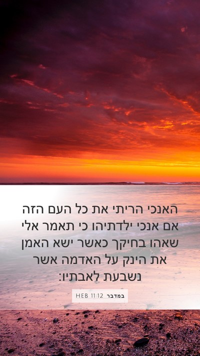 במדבר 11:12 HEB Mobile Phone Wallpaper - האנכי הריתי את כל העם הזה - Mobile Bible Verse Wallpaper