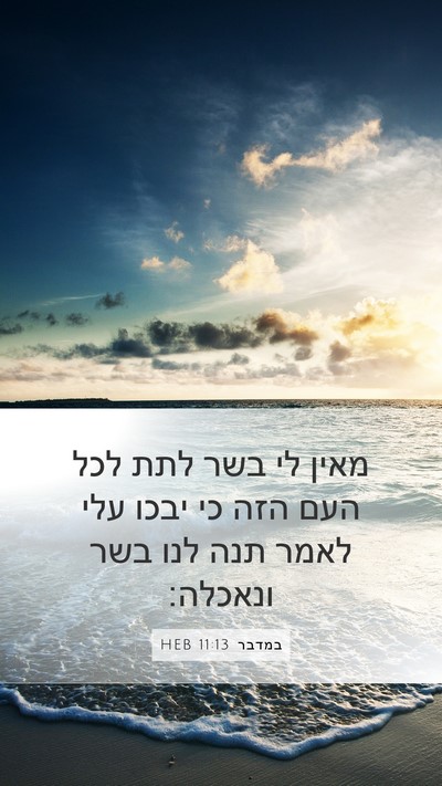 במדבר 11:13 HEB Mobile Phone Wallpaper - מאין לי בשר לתת לכל העם הזה - Mobile Bible Verse Wallpaper