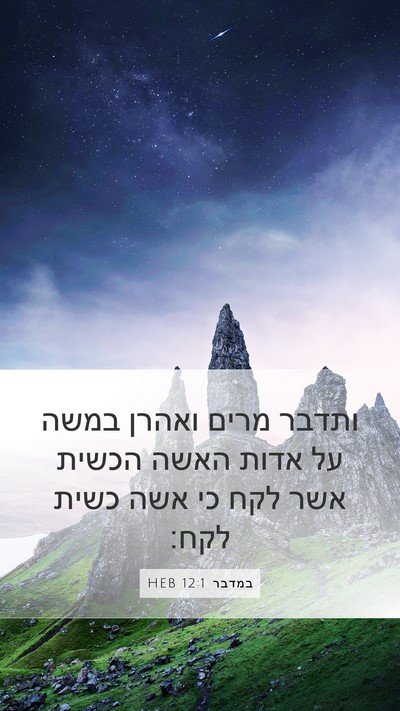 במדבר 12:1 HEB Bible Verse Image