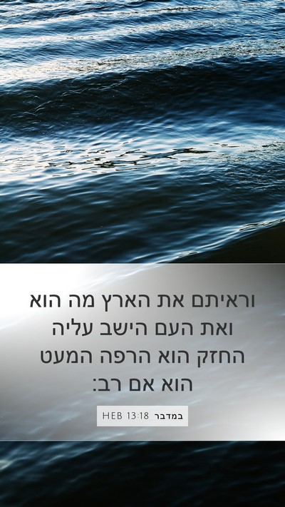 במדבר 13:18 HEB Mobile Phone Wallpaper - וראיתם את הארץ מה הוא ואת - Mobile Bible Verse Wallpaper