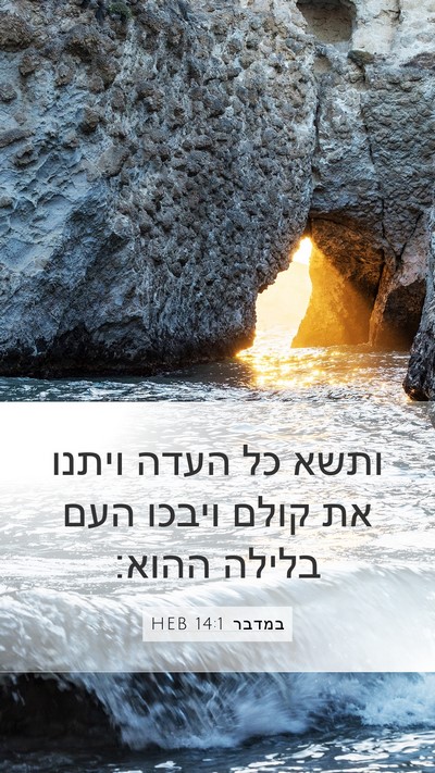 במדבר 14:1 HEB Bible Verse Image