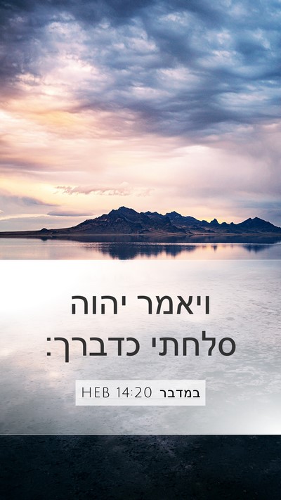 במדבר 14:20 HEB Mobile Phone Wallpaper - ויאמר יהוה סלחתי - Mobile Bible Verse Wallpaper