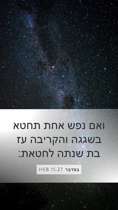 במדבר 15:27 HEB Mobile Phone Wallpaper - ואם נפש אחת תחטא בשגגה - Mobile Bible Verse Wallpaper