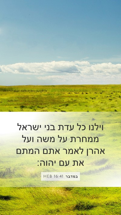 במדבר 16:41 HEB Bible Verse Image
