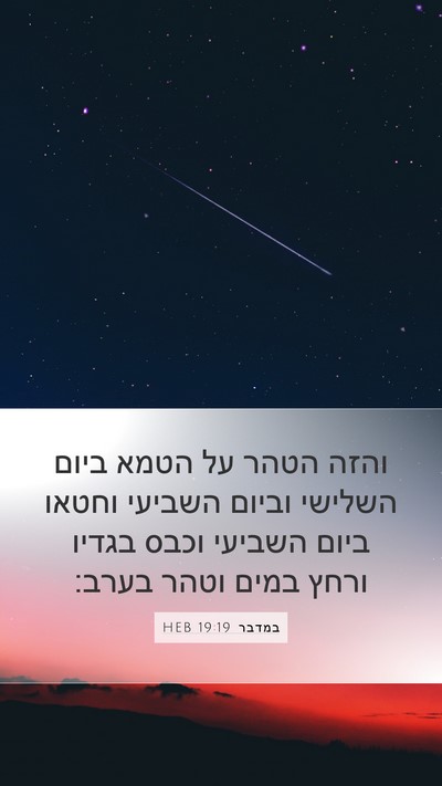 במדבר 19:19 HEB Bible Verse Image