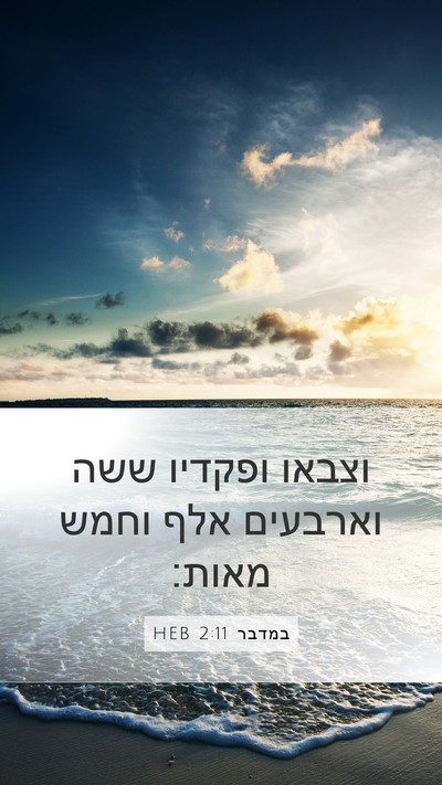 במדבר 2:11 HEB Mobile Phone Wallpaper - וצבאו ופקדיו ששה וארבעים - Mobile Bible Verse Wallpaper