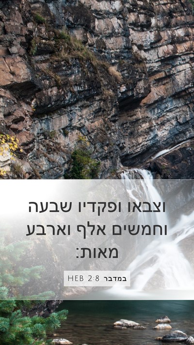 במדבר 2:8 HEB Mobile Phone Wallpaper - וצבאו ופקדיו שבעה וחמשים - Mobile Bible Verse Wallpaper