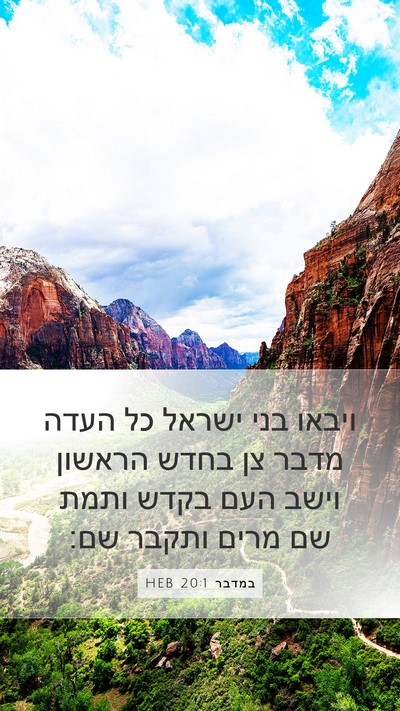 במדבר 20:1 HEB Bible Verse Image