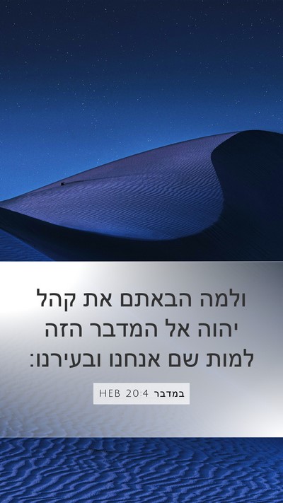 במדבר 20:4 HEB Bible Verse Image