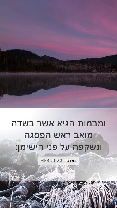 במדבר 21:20 HEB Bible Verse Image