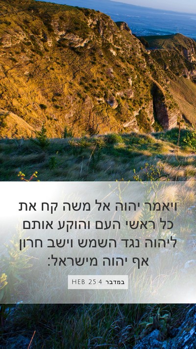 במדבר 25:4 HEB Bible Verse Image