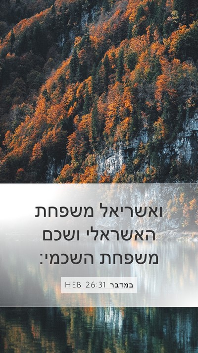במדבר 26:31 HEB Mobile Phone Wallpaper - ואשריאל משפחת האשראלי ושכם - Mobile Bible Verse Wallpaper