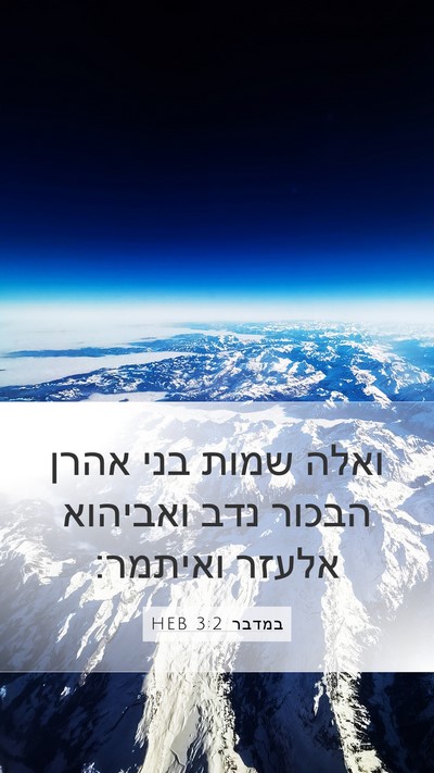 במדבר 3:2 HEB Bible Verse Image