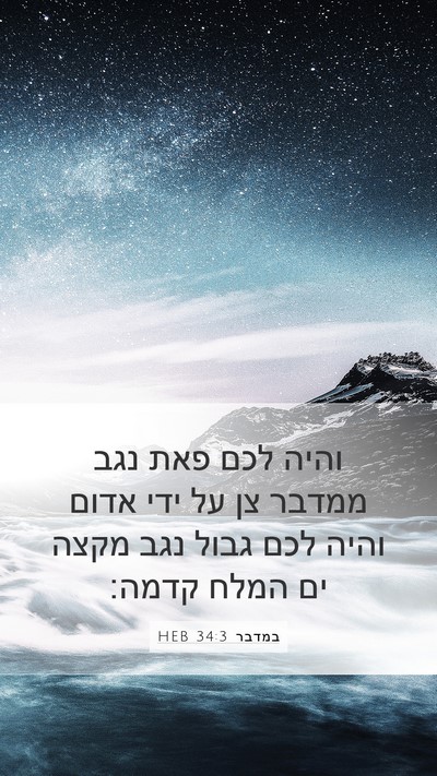 במדבר 34:3 HEB Bible Verse Image
