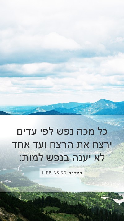 במדבר 35:30 HEB Bible Verse Image