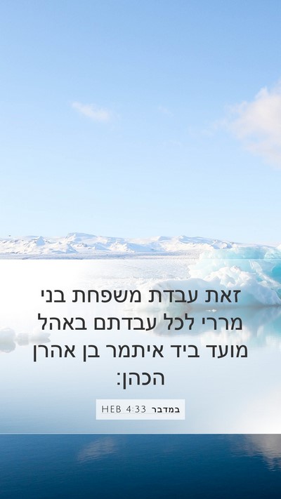 במדבר 4:33 HEB Bible Verse Image