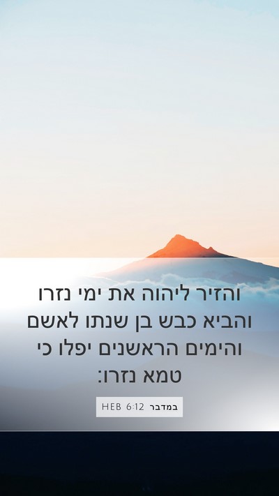 במדבר 6:12 HEB Bible Verse Image