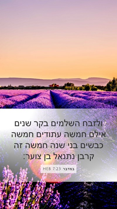 במדבר 7:23 HEB Bible Verse Image