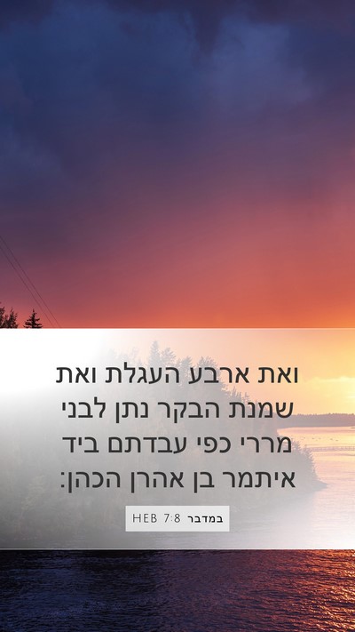 במדבר 7:8 HEB Bible Verse Image