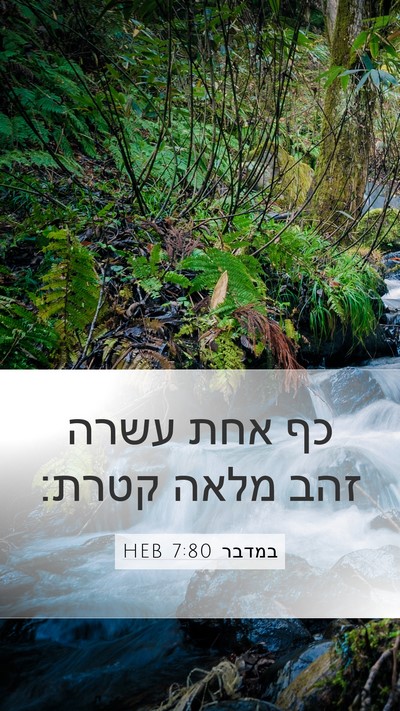 במדבר 7:80 HEB Mobile Phone Wallpaper - כף אחת עשרה זהב מלאה - Mobile Bible Verse Wallpaper