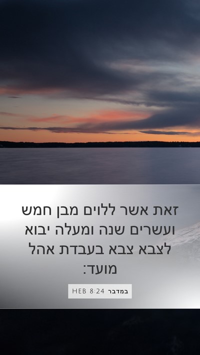 במדבר 8:24 HEB Mobile Phone Wallpaper - זאת אשר ללוים מבן חמש - Mobile Bible Verse Wallpaper
