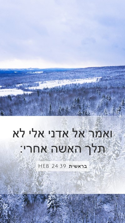 בראשית 24:39 HEB Mobile Phone Wallpaper - ואמר אל אדני אלי לא תלך - Mobile Bible Verse Wallpaper