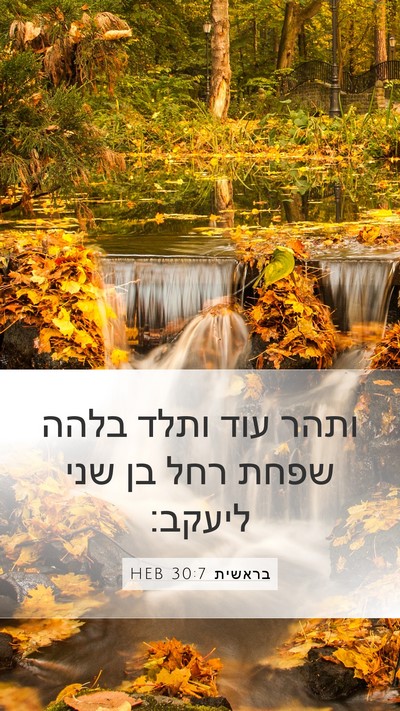 בראשית 30:7 HEB Bible Verse Image