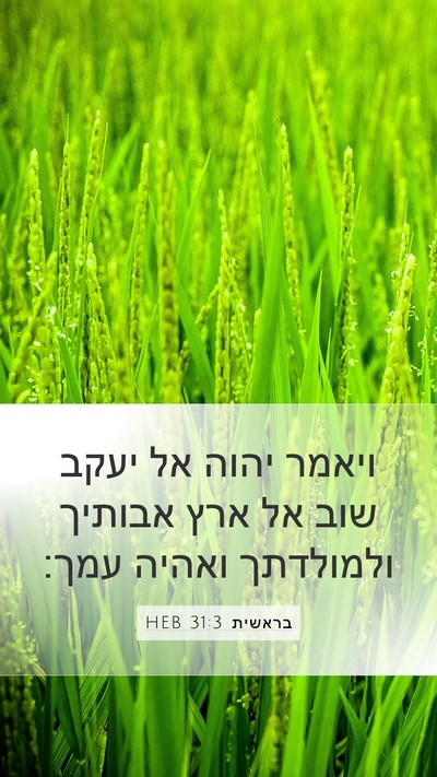 בראשית 31:3 HEB Bible Verse Image