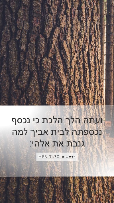 בראשית 31:30 HEB Bible Verse Image