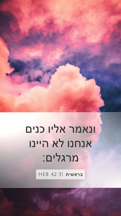 בראשית 42:31 HEB Bible Verse Image