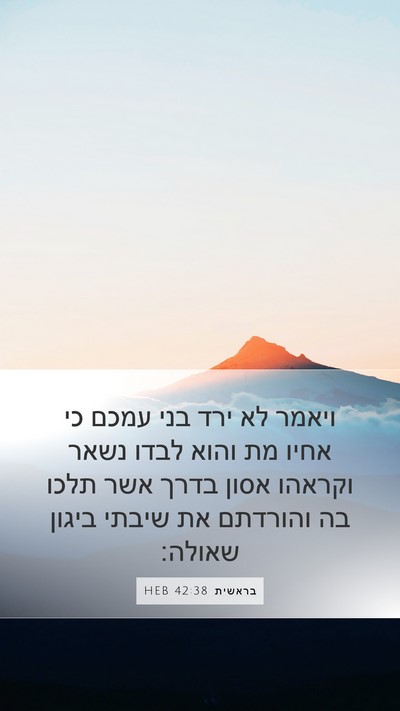 בראשית 42:38 HEB Bible Verse Image