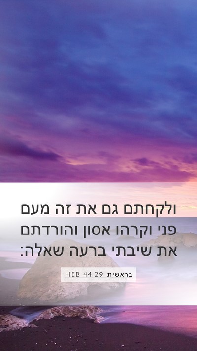 בראשית 44:29 HEB Mobile Phone Wallpaper - ולקחתם גם את זה מעם פני - Mobile Bible Verse Wallpaper