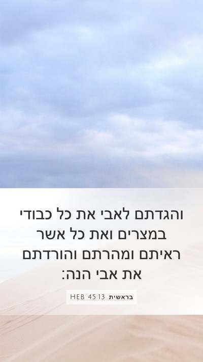 בראשית 45:13 HEB Bible Verse Image