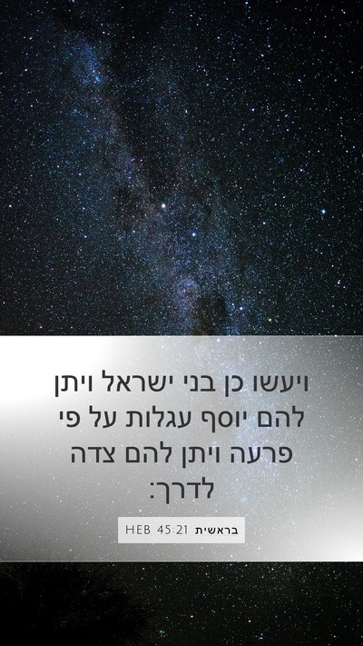 בראשית 45:21 HEB Bible Verse Image
