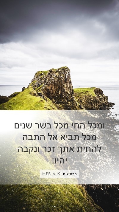 בראשית 6:19 HEB Bible Verse Image