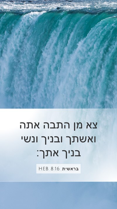 בראשית 8:16 HEB Bible Verse Image