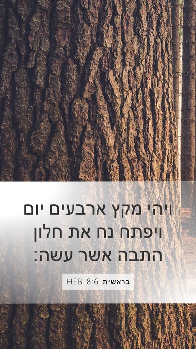 בראשית 8:6 HEB Bible Verse Image