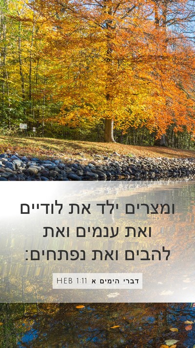 דברי הימים א 1:11 HEB Mobile Phone Wallpaper - ומצרים ילד את לודיים ואת - Mobile Bible Verse Wallpaper