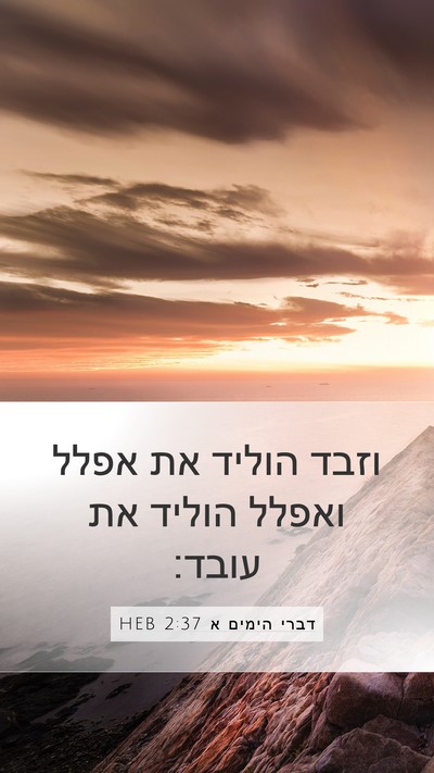 דברי הימים א 2:37 HEB Mobile Phone Wallpaper - וזבד הוליד את אפלל ואפלל - Mobile Bible Verse Wallpaper