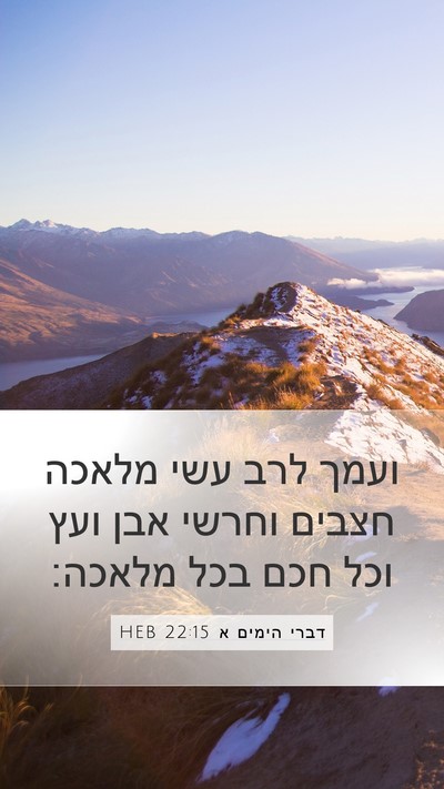 דברי הימים א 22:15 HEB Bible Verse Image