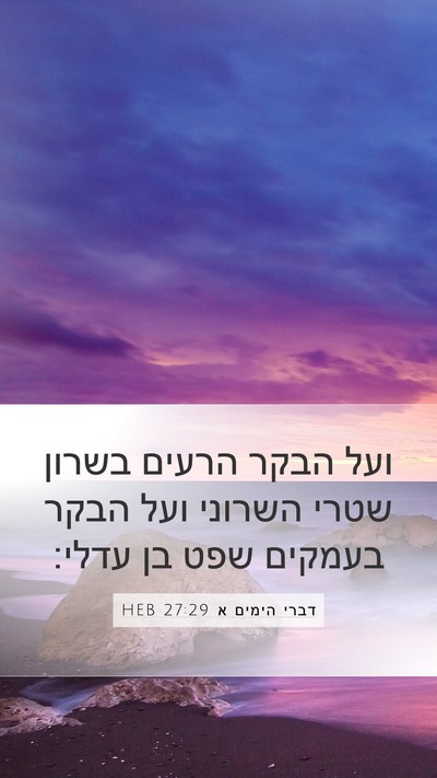 דברי הימים א 27:29 HEB Bible Verse Image