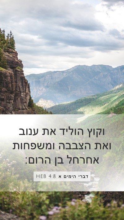 דברי הימים א 4:8 HEB Mobile Phone Wallpaper - וקוץ הוליד את ענוב ואת - Mobile Bible Verse Wallpaper