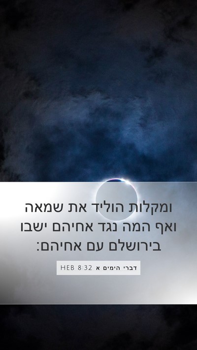 דברי הימים א 8:32 HEB Mobile Phone Wallpaper - ומקלות הוליד את שמאה ואף - Mobile Bible Verse Wallpaper