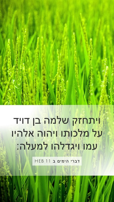 דברי הימים ב 1:1 HEB Bible Verse Image