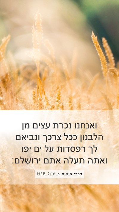 דברי הימים ב 2:16 HEB Bible Verse Image